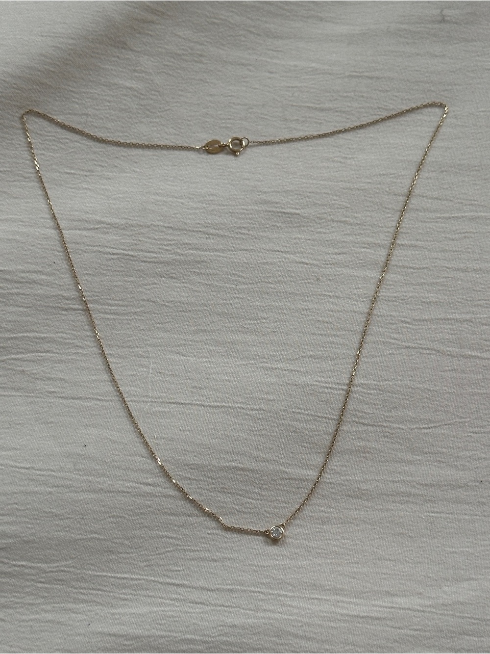Solitaire Diamond Bezel Necklace